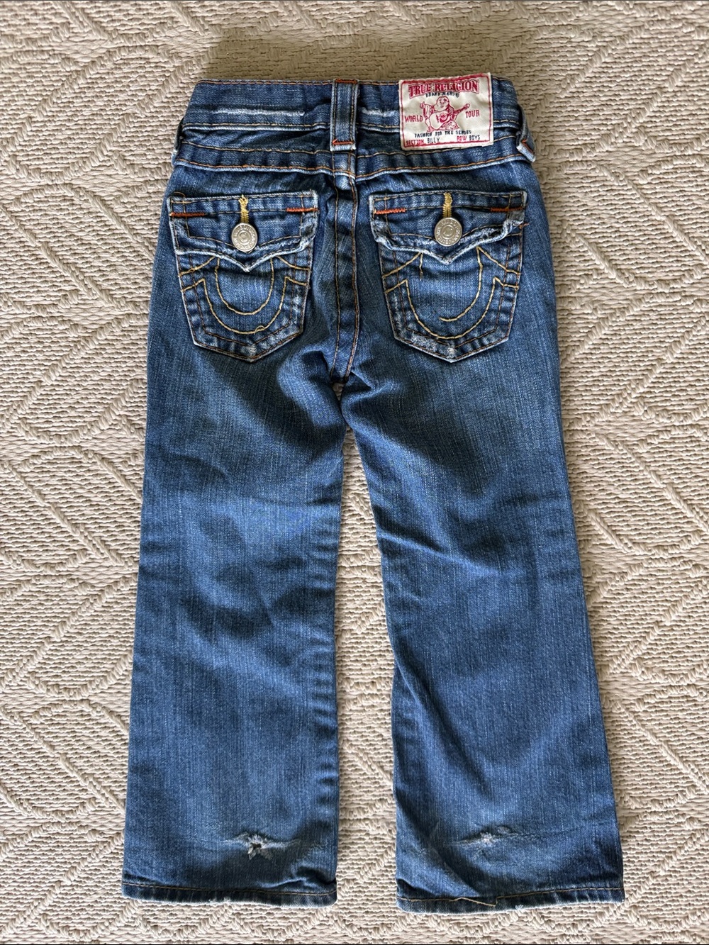 True Religion Boys' Billy Dark Blue Denim Jeans Distressed - Size 4 - Picture 3 of 11
